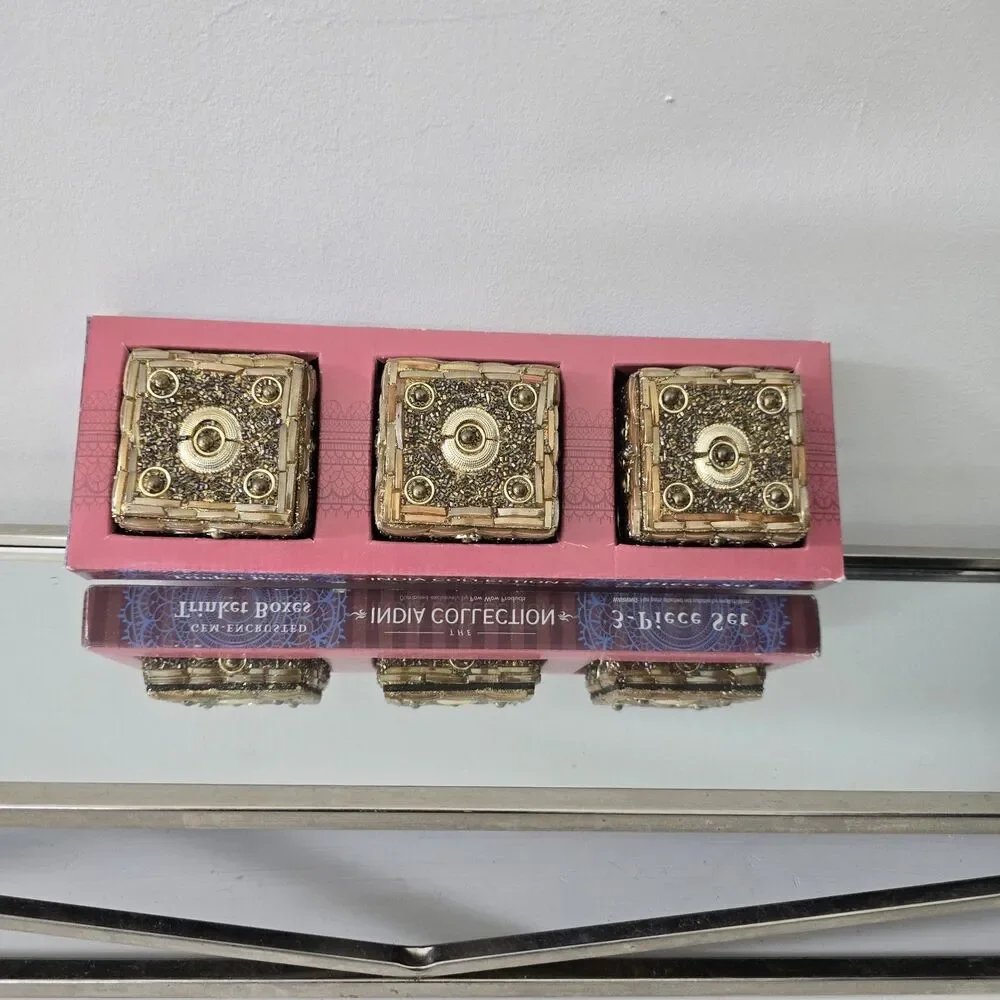 WOW Gem-Studded Trinket Boxes 3-Piece Decorative Set